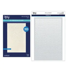 SPELLBINDERS SPELLBINDERS SIMON HURLEY CASCADING DOTS 3D EMBOSSING FOLDER AND STENCIL