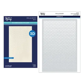 SPELLBINDERS SPELLBINDERS SIMON HURLEY CASCADING DOTS 3D EMBOSSING FOLDER AND STENCIL