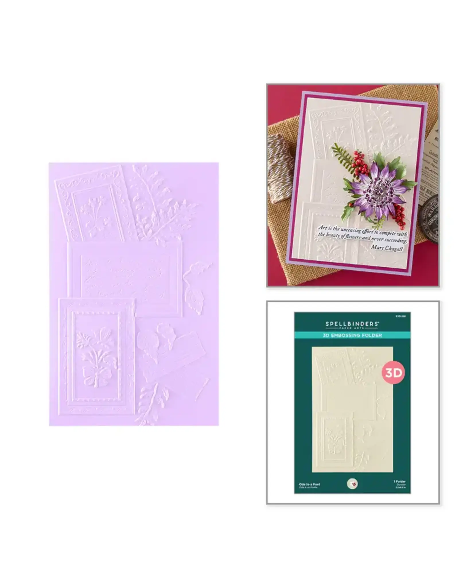 SPELLBINDERS SPELLBINDERS SUSAN TIERNEY-COCKBURN ODE TO A POET 3D EMBOSSING FOLDER