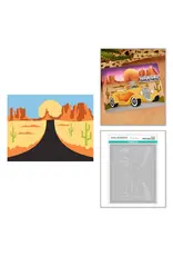 SPELLBINDERS SPELLBINDERS MINDY EGGEN CLASSIC ROAD LEGENDS 2.0 COLLECTION HIGHWAY HORIZONS STENCIL SET