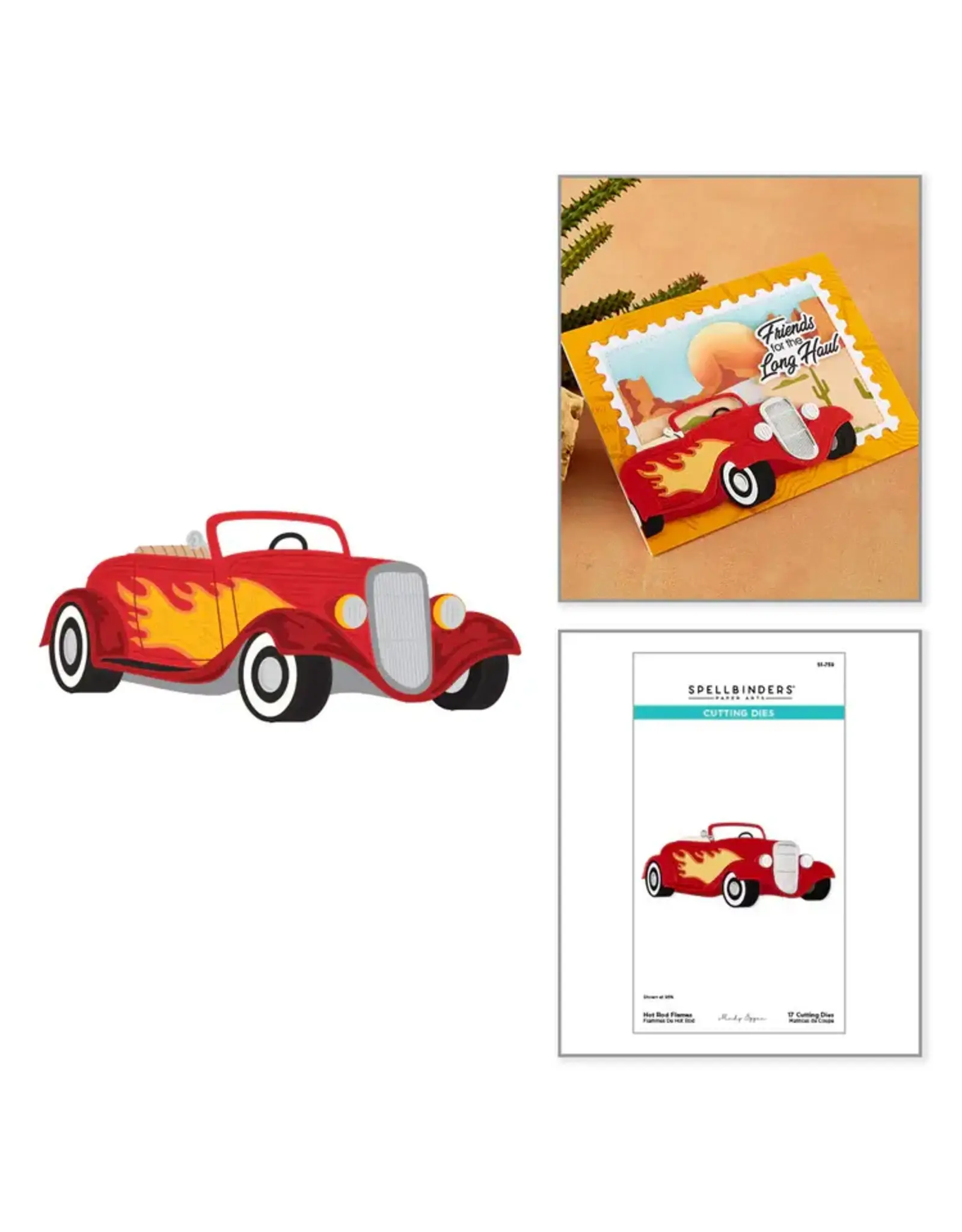 SPELLBINDERS SPELLBINDERS MINDY EGGEN THE CLASSIC ROAD LEGENDS 2.0 COLLECTION HOT ROD FLAMES ETCHED DIE SET
