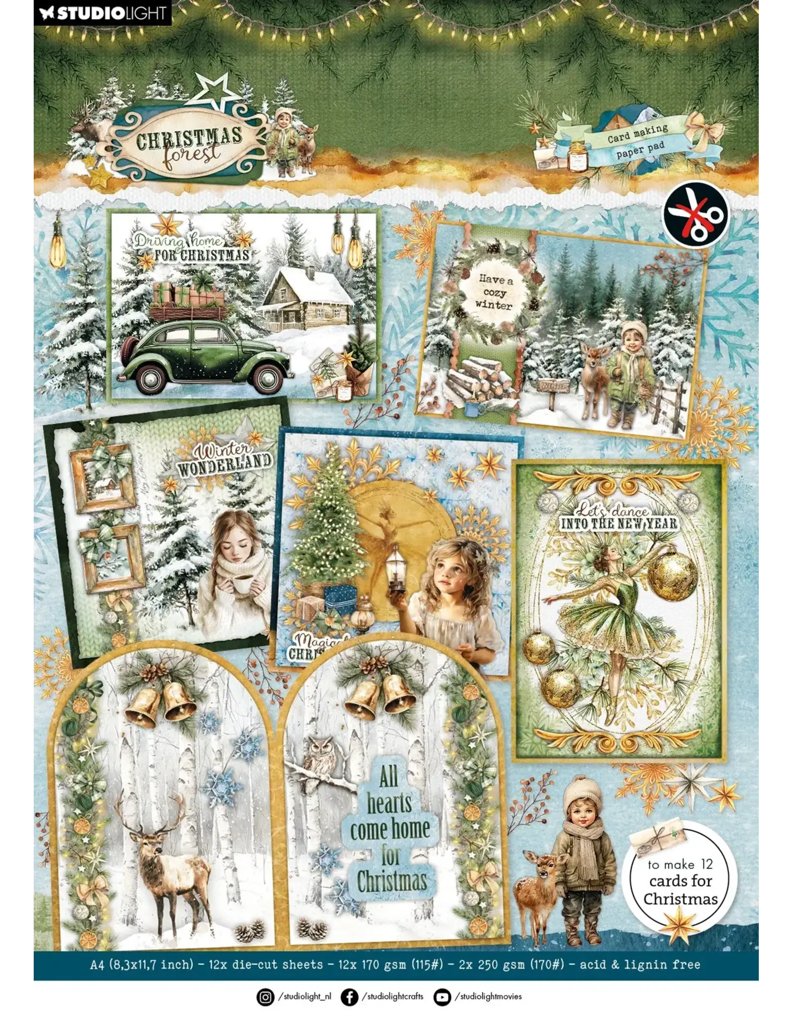 STUDIOLIGHT STUDIOLIGHT CHRISTMAS FOREST CARD MAKING PAD