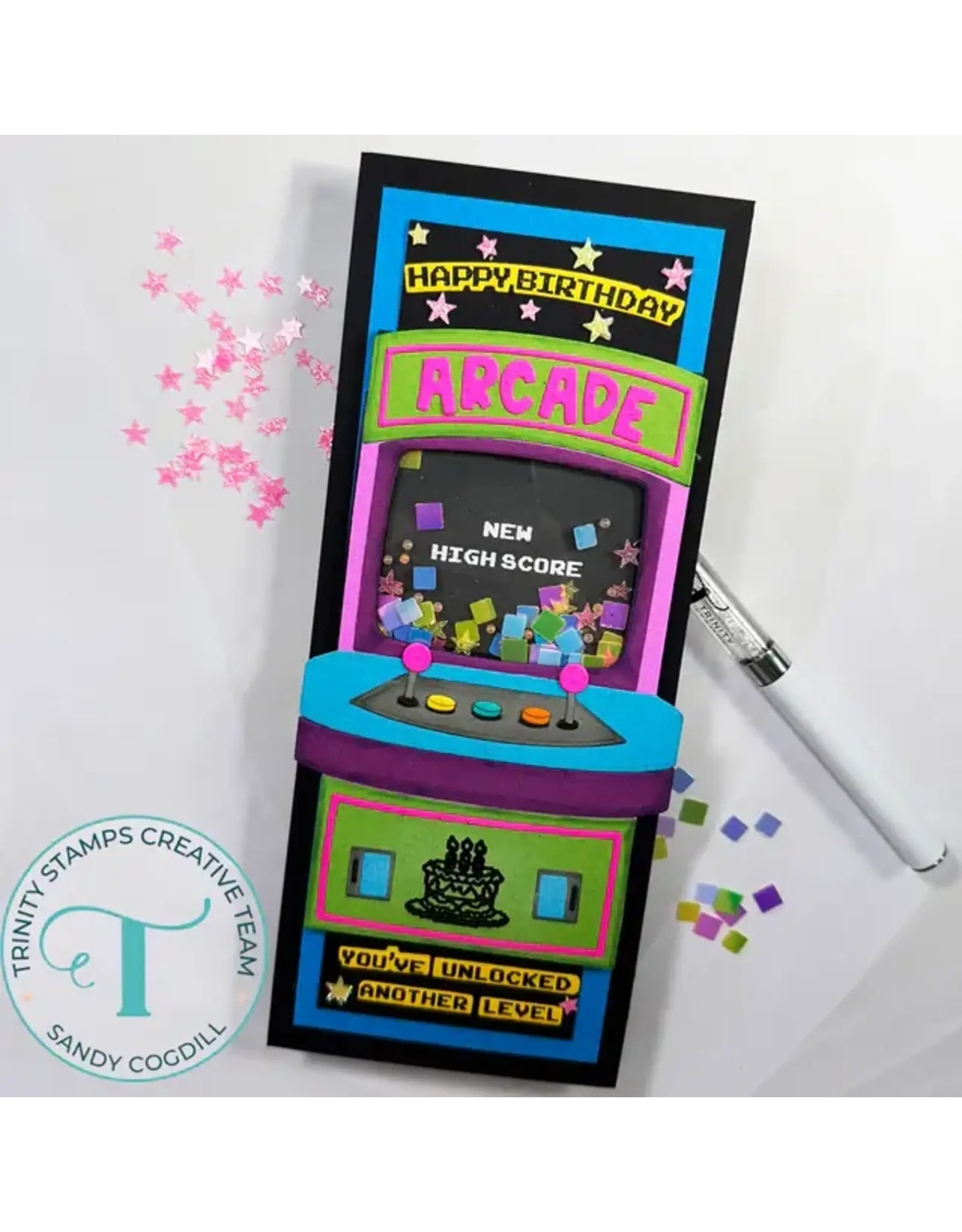 TRINITY STAMPS TRINITY STAMPS 8-BIT BIRTHDAY 4x6 CLEAR STAMP SET