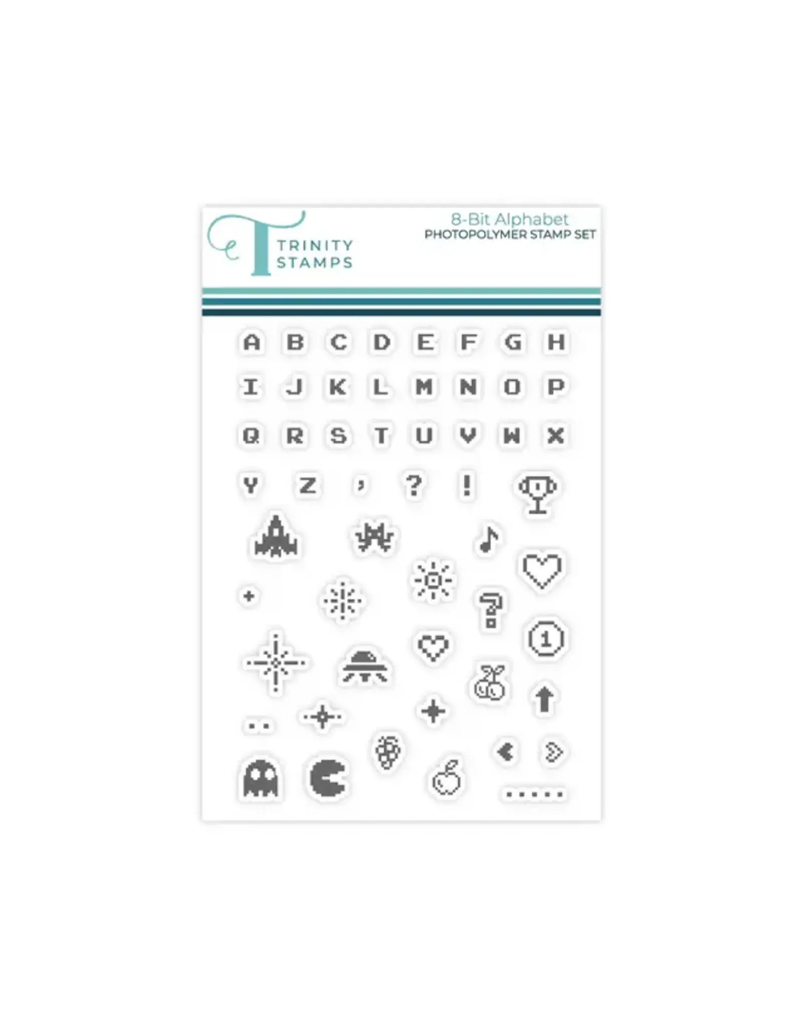 TRINITY STAMPS TRINITY STAMPS 8-BIT ALPHABET 3x4 CLEAR STAMP SET