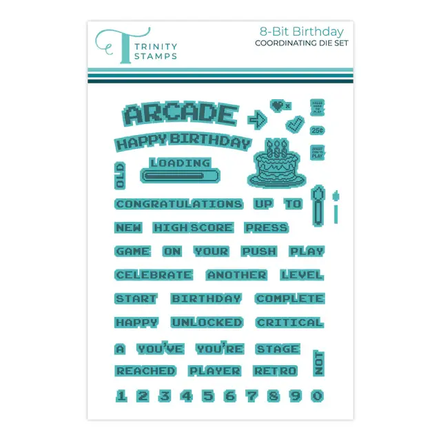 TRINITY STAMPS TRINITY STAMPS 8-BIT BIRTHDAY COORDINATING DIE SET