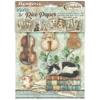 STAMPERIA STAMPERIA SYMPHONY A6 MINI RICE PAPER 8/PK