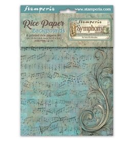 STAMPERIA STAMPERIA SYMPHONY ASSORTED A6 RICE PAPER DECOUPAGE BACKGROUNDS 10.5X14.8CM 8/PK