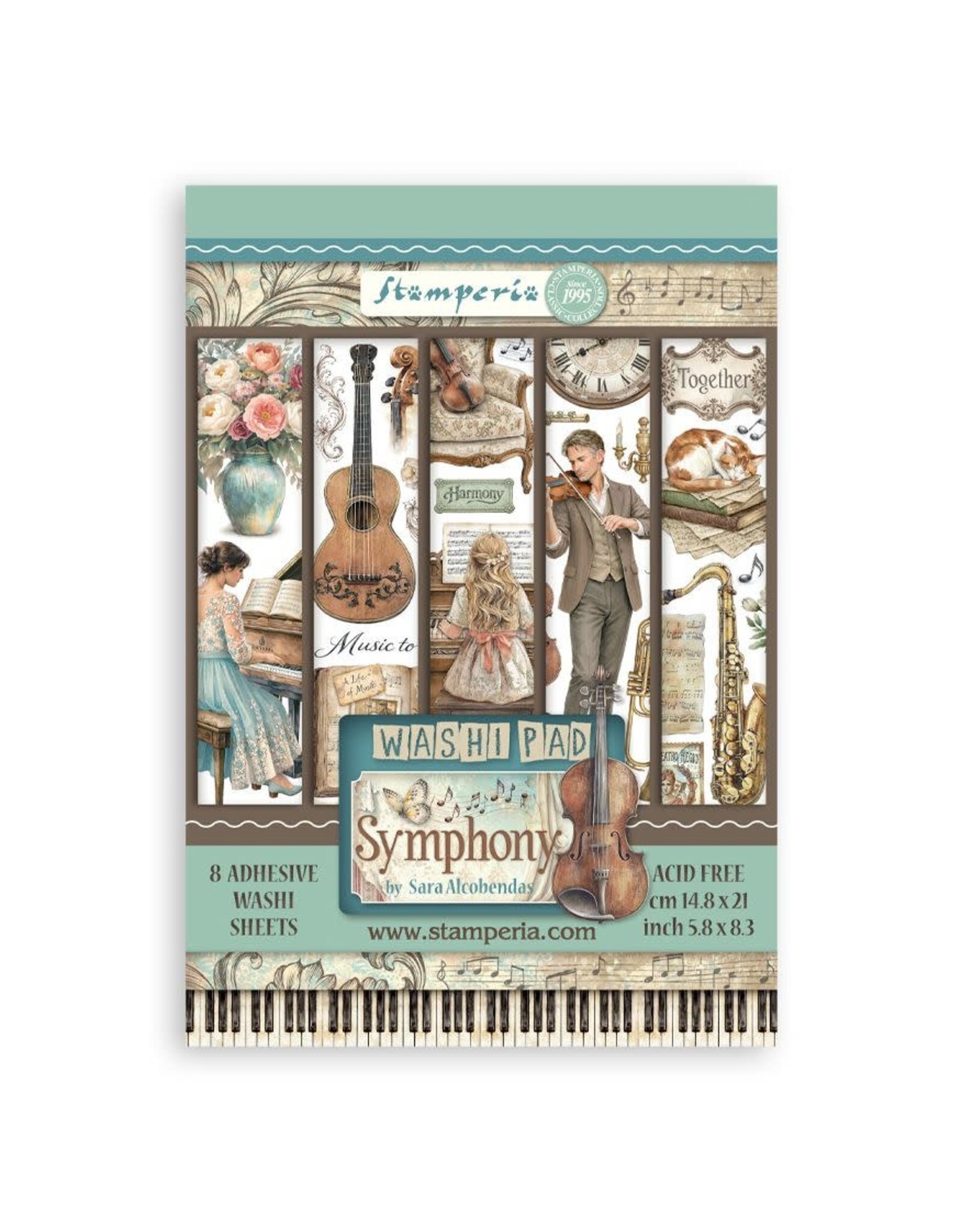 STAMPERIA STAMPERIA SYMPHONY A5 WASHI PAD