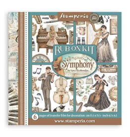 STAMPERIA STAMPERIA SYMPHONY ASSORTED RUB-ONS 6/PK