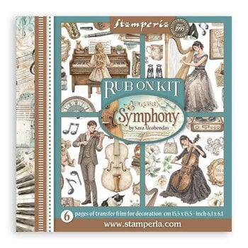 STAMPERIA STAMPERIA SYMPHONY ASSORTED RUB-ONS 6/PK