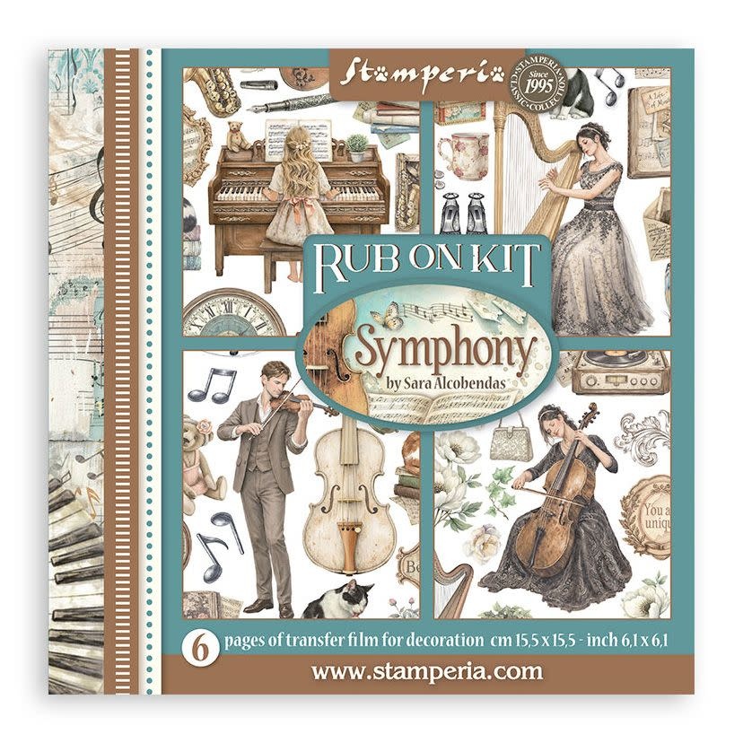 STAMPERIA STAMPERIA SYMPHONY ASSORTED RUB-ONS 6/PK