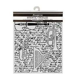 STAMPERIA STAMPERIA SYMPHONY VIOLIN, TRUMPET, HARP 20x25cm STENCIL