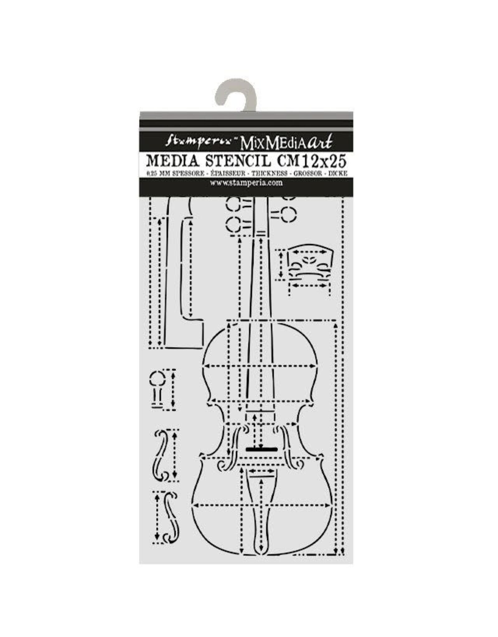 STAMPERIA STAMPERIA SYMPHONY VIOLIN SECTIONS 12x25cm STENCIL