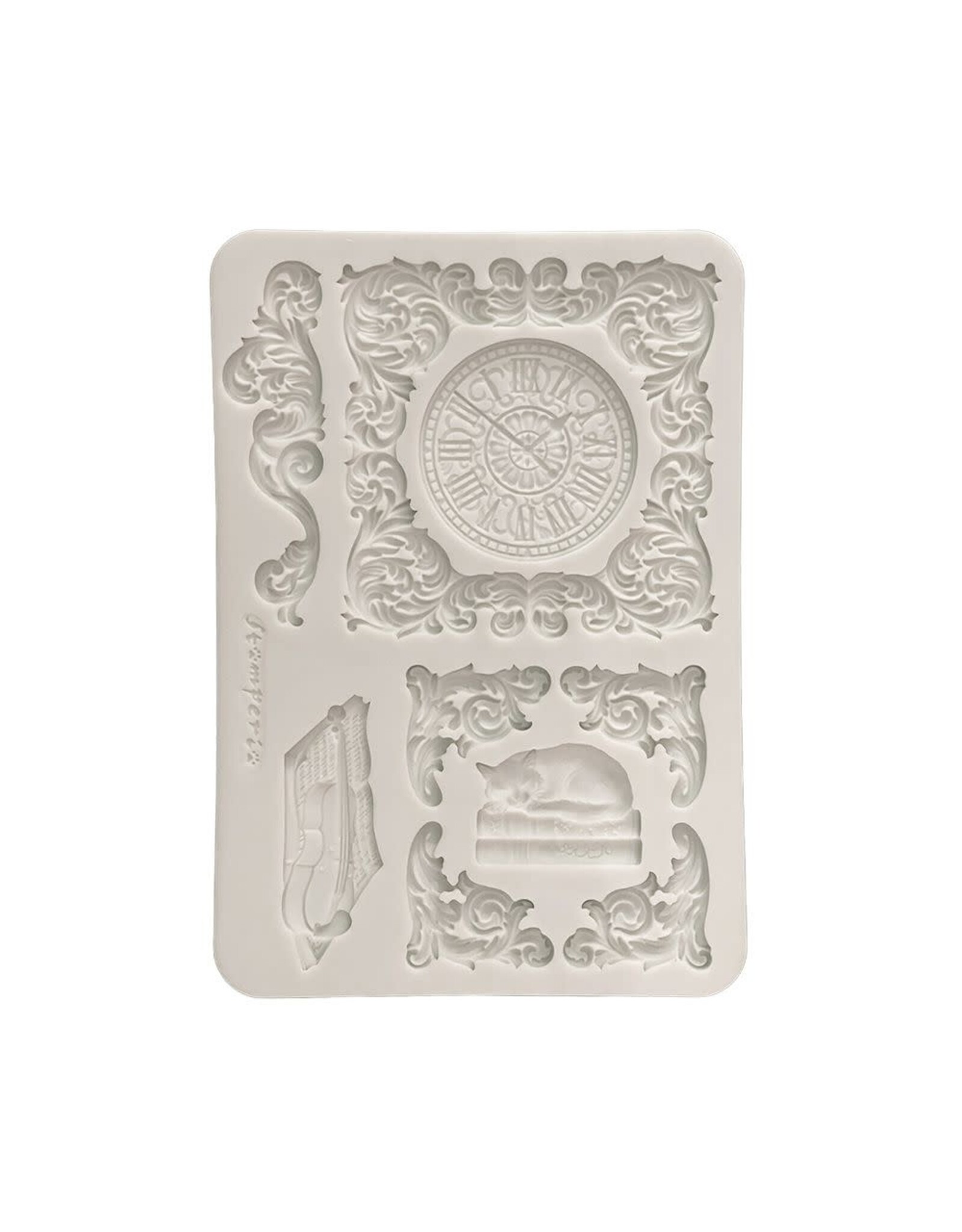 STAMPERIA STAMPERIA SYMPHONY CLOCK AND CAT A5 SILICONE MOULD