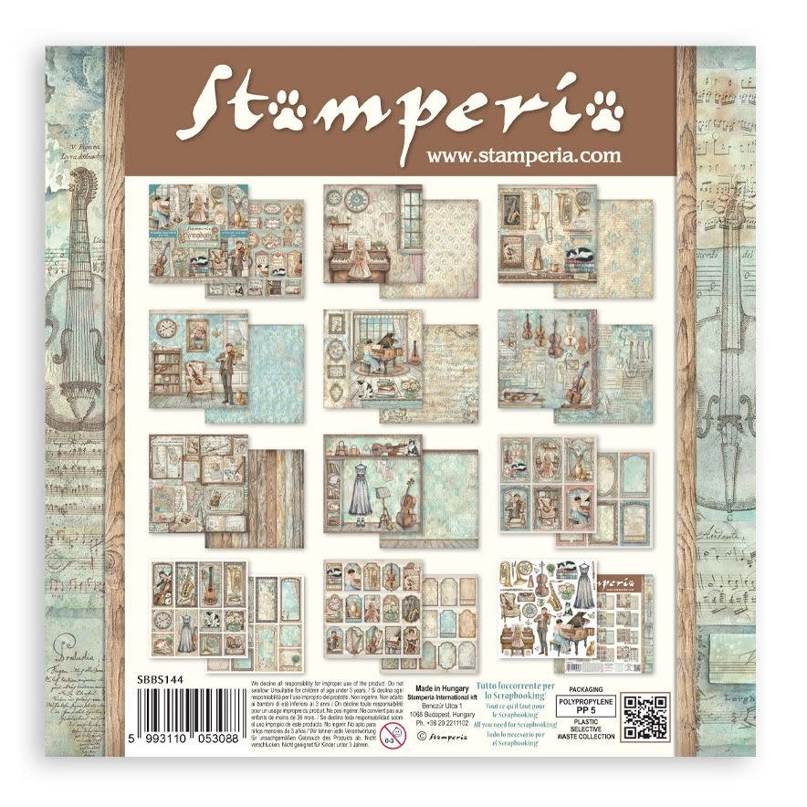 STAMPERIA STAMPERIA SYMPHONY 8x8 PAPER PACK 10 SHEETS
