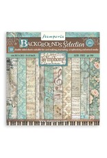 STAMPERIA STAMPERIA SYMPHONY BACKGROUNDS SELECTION 8x8 PAPER PACK 10 SHEETS