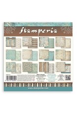 STAMPERIA STAMPERIA SYMPHONY BACKGROUNDS SELECTION 8x8 PAPER PACK 10 SHEETS