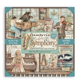 STAMPERIA STAMPERIA SYMPHONY MAXI PAD 12x12 PAPER PACK 22 SHEETS