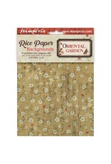STAMPERIA STAMPERIA ORIENTAL GARDEN ASSORTED A6 RICE PAPER DECOUPAGE BACKGROUNDS 10.5X14.8CM 8/PK