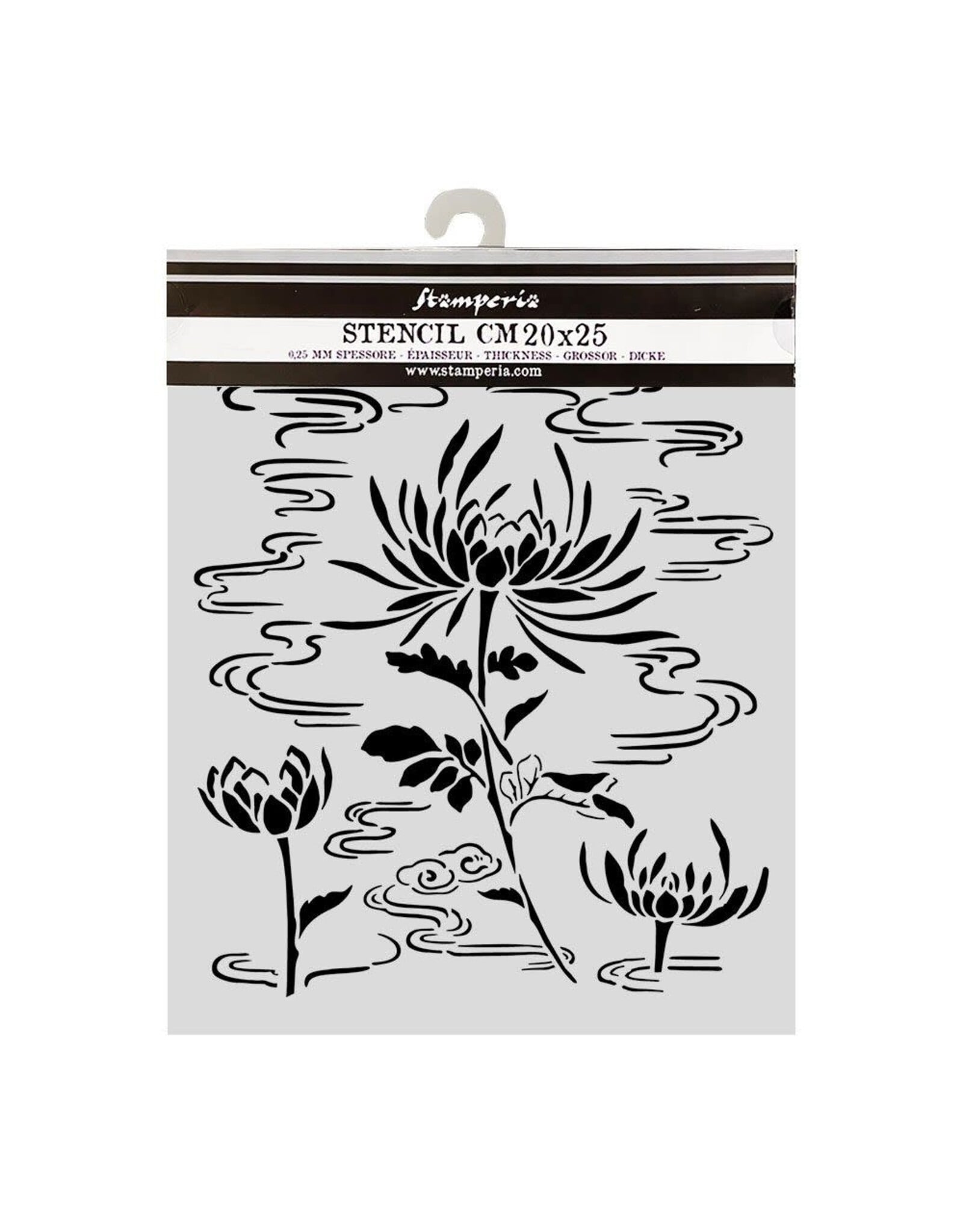 STAMPERIA STAMPERIA ORIENTAL GARDEN LOTUS FLOWER 20x25cm STENCIL
