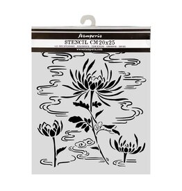 STAMPERIA STAMPERIA ORIENTAL GARDEN LOTUS FLOWER 20x25cm STENCIL