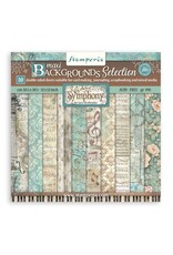 STAMPERIA STAMPERIA SYMPHONY BACKGROUNDS SELECTION 12x12 PAPER PACK 10 SHEETS