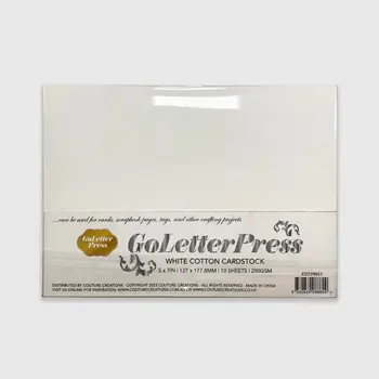 COUTURE CREATIONS COUTURE CREATIONS GOLETTERPRESS WHITE COTTON CARDSTOCK