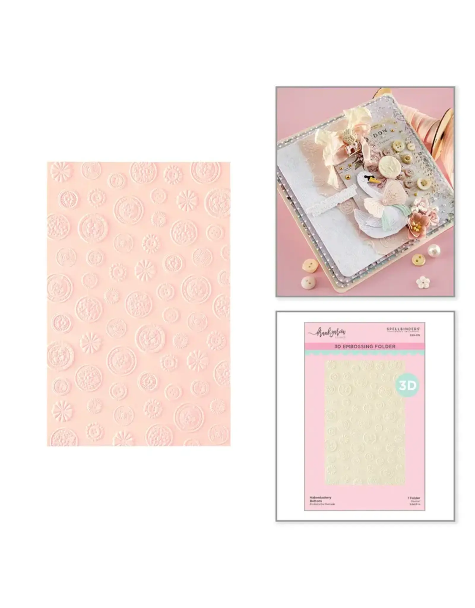 SPELLBINDERS SPELLBINDERS FRANK GARCIA HABERDASHERY BUTTONS 3D EMBOSSING FOLDER