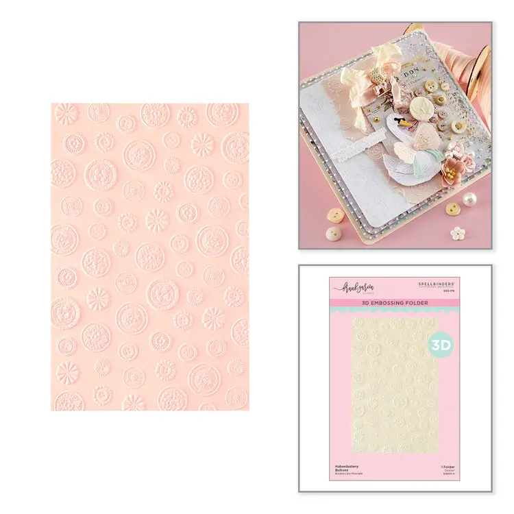 SPELLBINDERS SPELLBINDERS FRANK GARCIA HABERDASHERY BUTTONS 3D EMBOSSING FOLDER