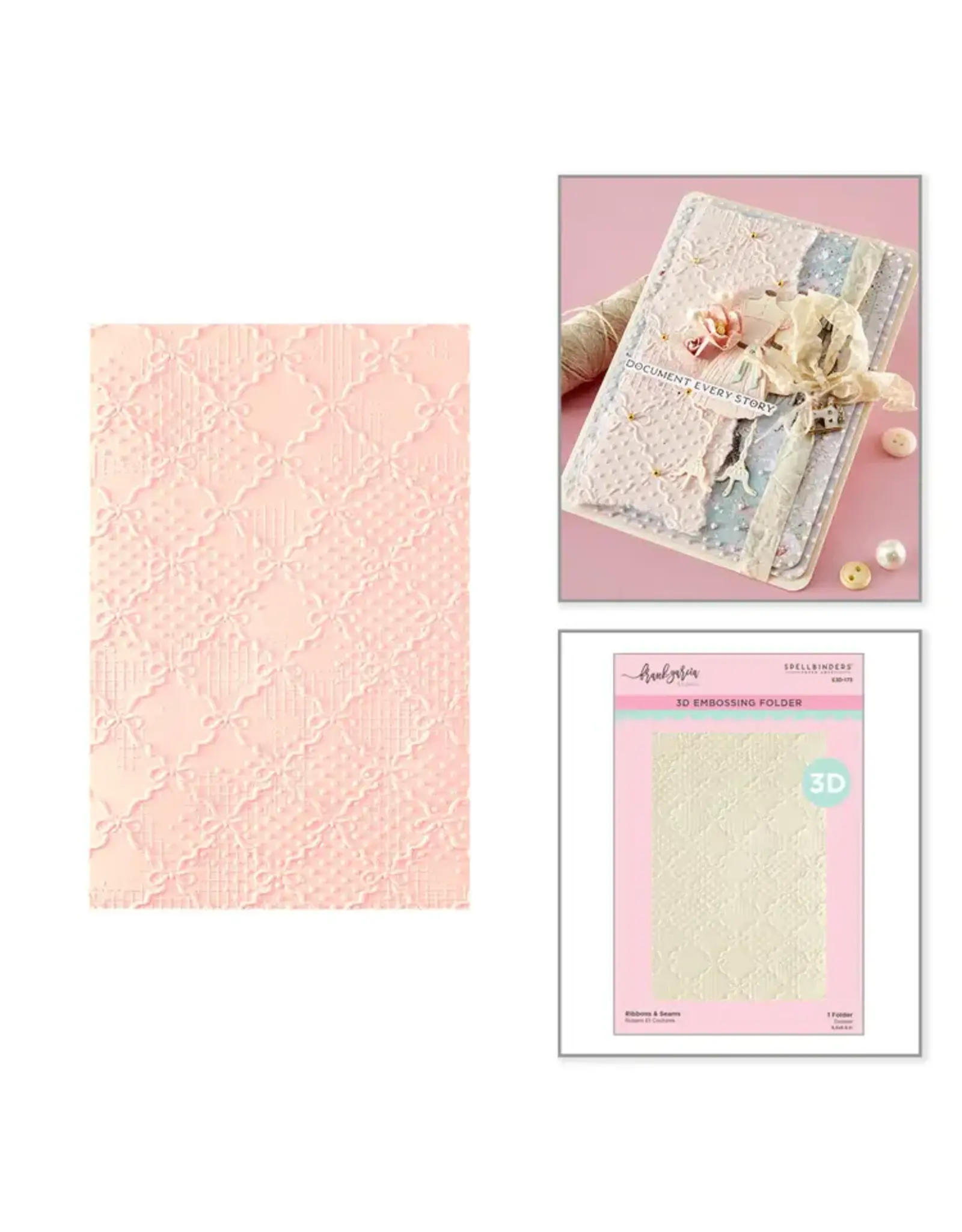 SPELLBINDERS SPELLBINDERS FRANK GARCIA RIBBONS & SEAMS 3D EMBOSSING FOLDER