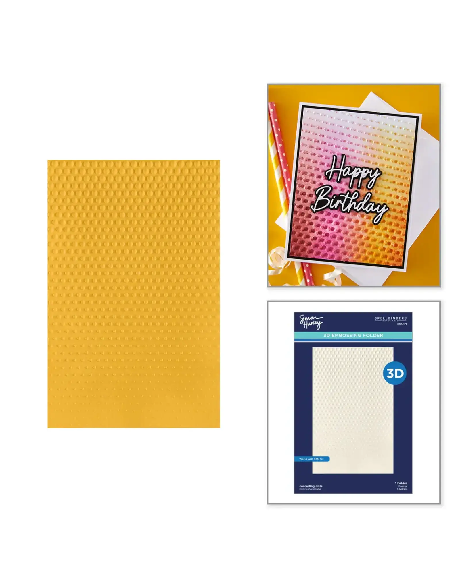 SPELLBINDERS SPELLBINDERS SIMON HURLEY CASCADING DOTS 3D EMBOSSING FOLDER