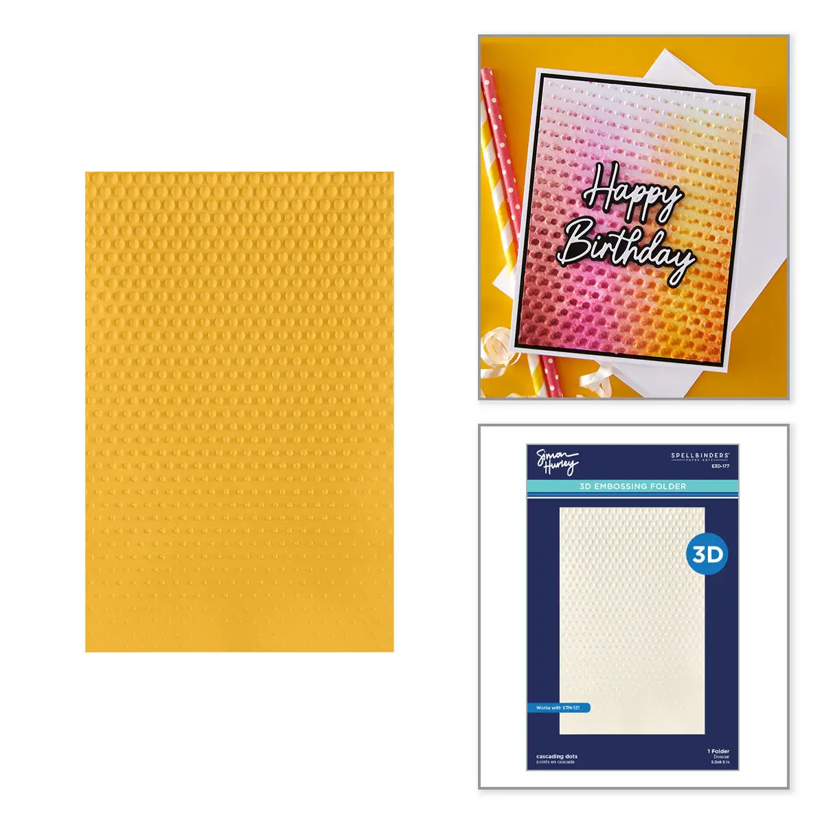 SPELLBINDERS SPELLBINDERS SIMON HURLEY CASCADING DOTS 3D EMBOSSING FOLDER