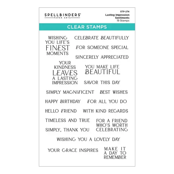 SPELLBINDERS SPELLBINDERS LASTING IMPRESSION SENTIMENTS CLEAR STAMP SET