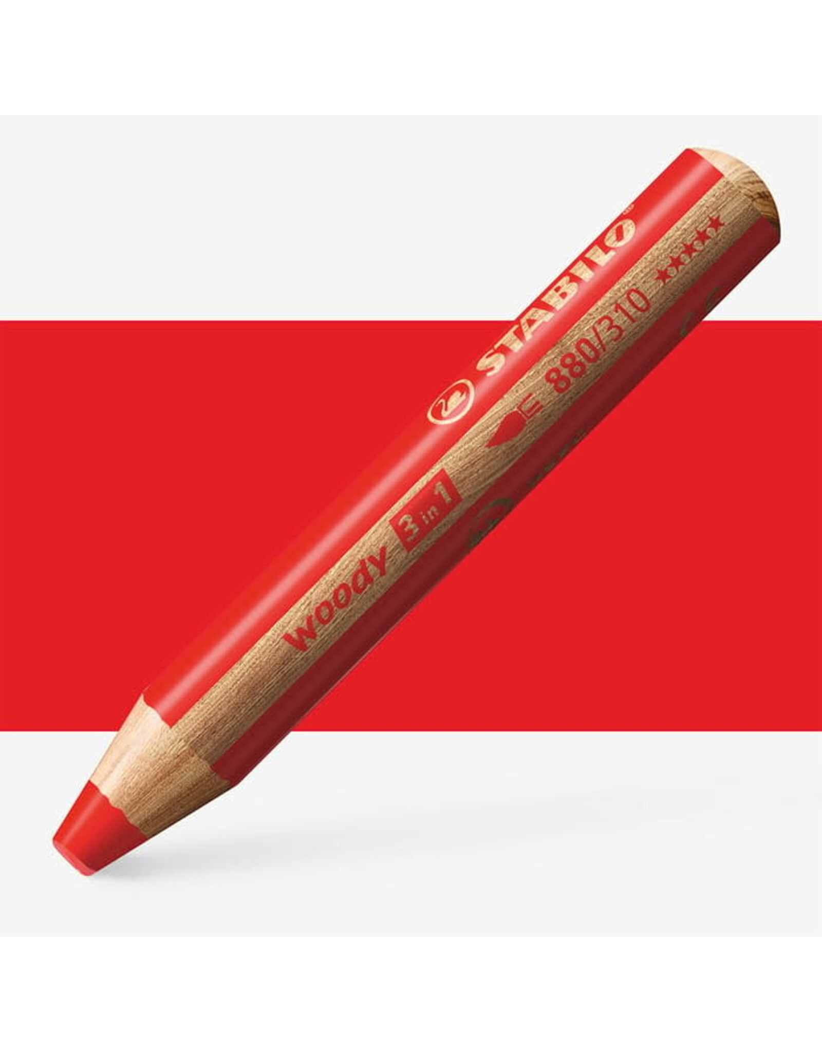 STABILO STABILO RED WOODY 3 IN 1 PENCIL