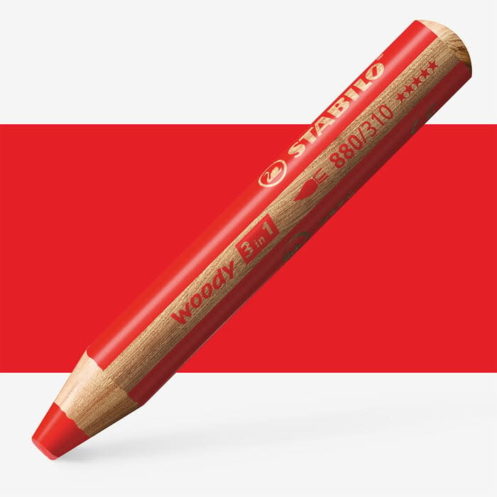 STABILO STABILO RED WOODY 3 IN 1 PENCIL