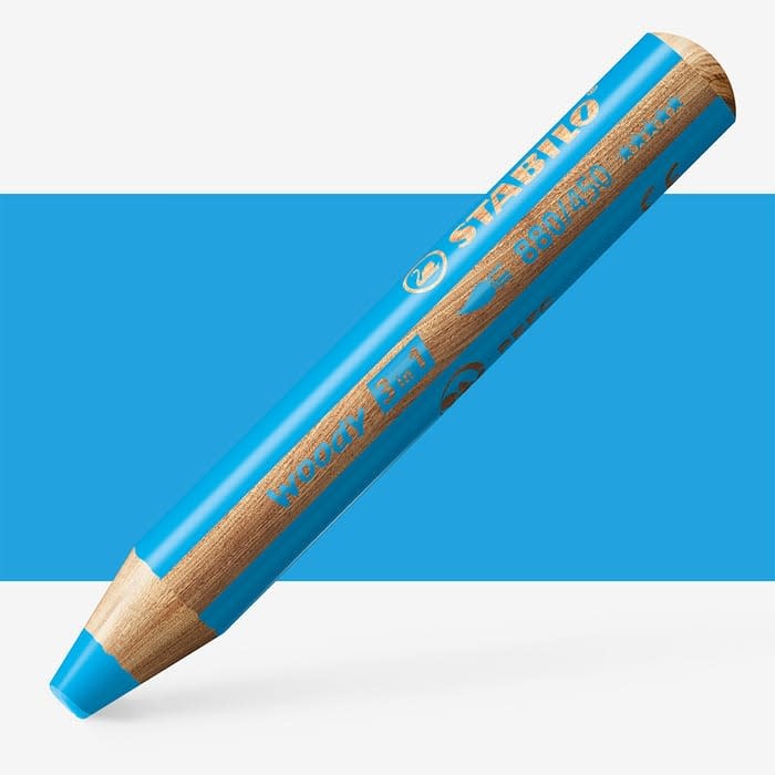 STABILO STABILO CYAN BLUE WOODY 3 IN 1 PENCIL