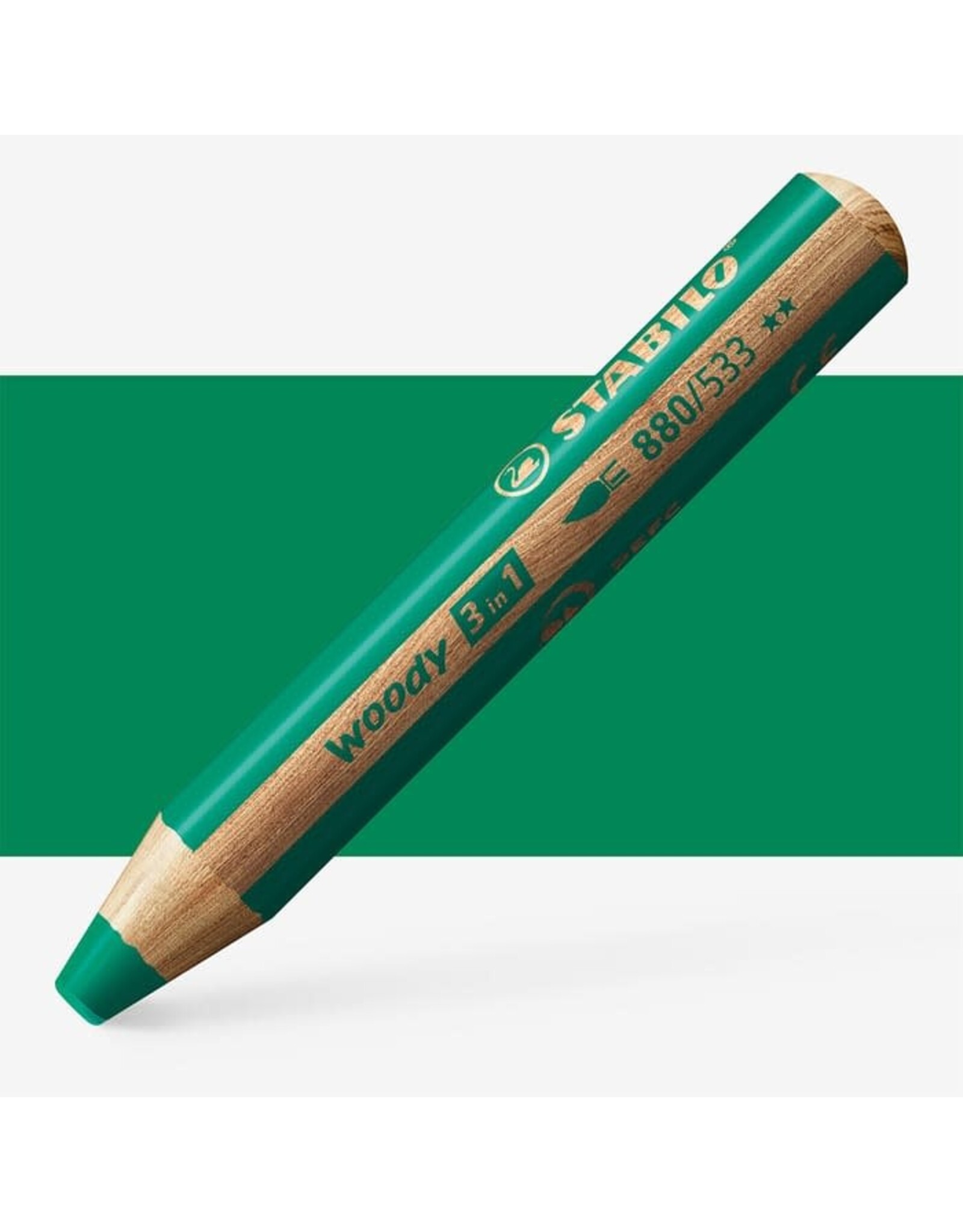 STABILO STABILO DARK GREEN WOODY 3 IN 1 PENCIL