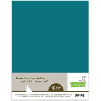LAWN FAWN LAWN FAWN FOREST TEAL 8.5x11 CARDSTOCK 10/PK