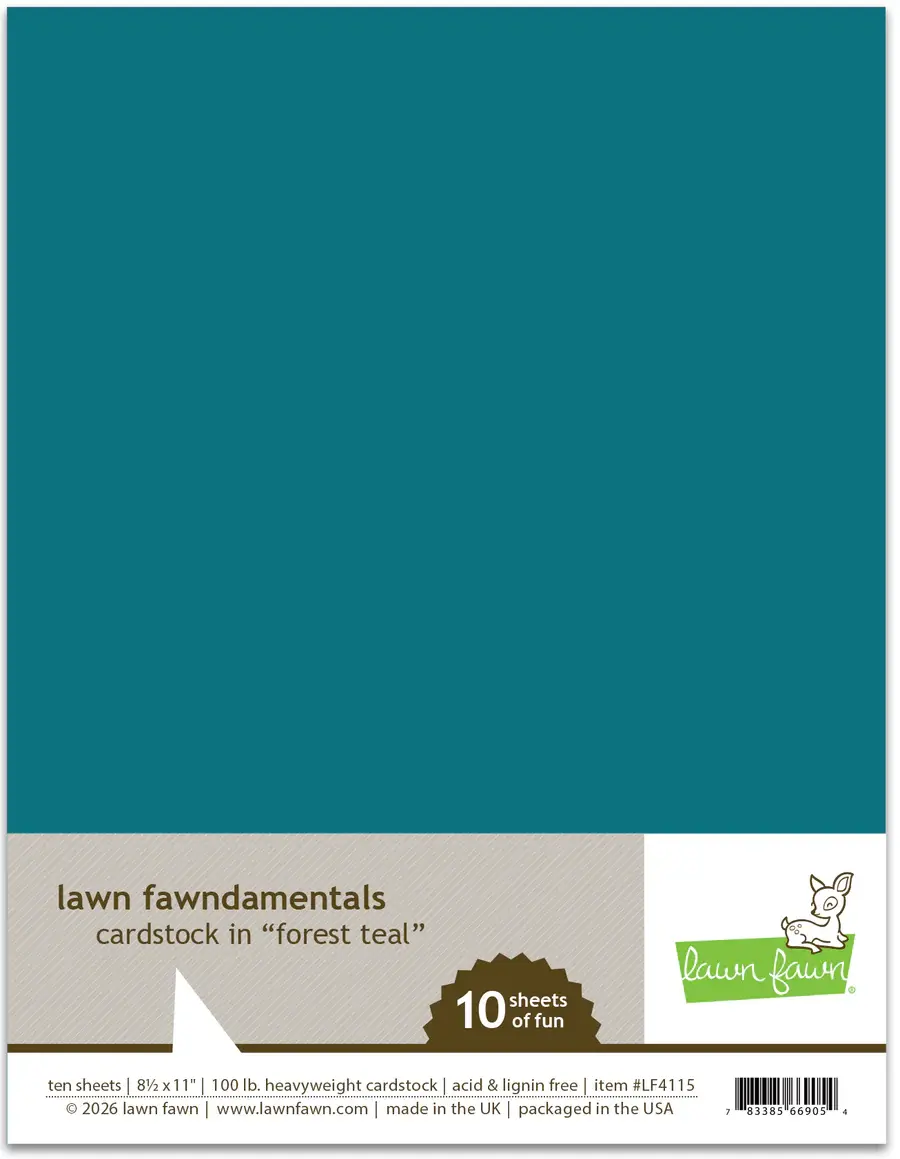 LAWN FAWN LAWN FAWN FOREST TEAL 8.5x11 CARDSTOCK 10/PK