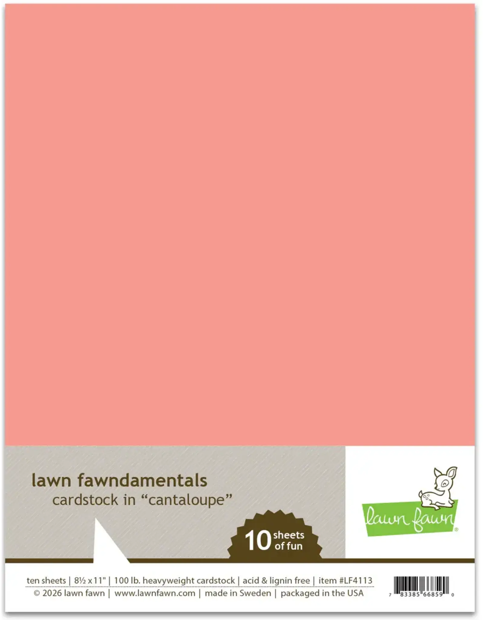 LAWN FAWN LAWN FAWN CANTALOUPE 8.5x11 CARDSTOCK 10/PK