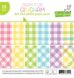 LAWN FAWN LAWN FAWN GIDDY FOR GINGHAM 6x6 PETITE PAPER PACK 36 SHEETS
