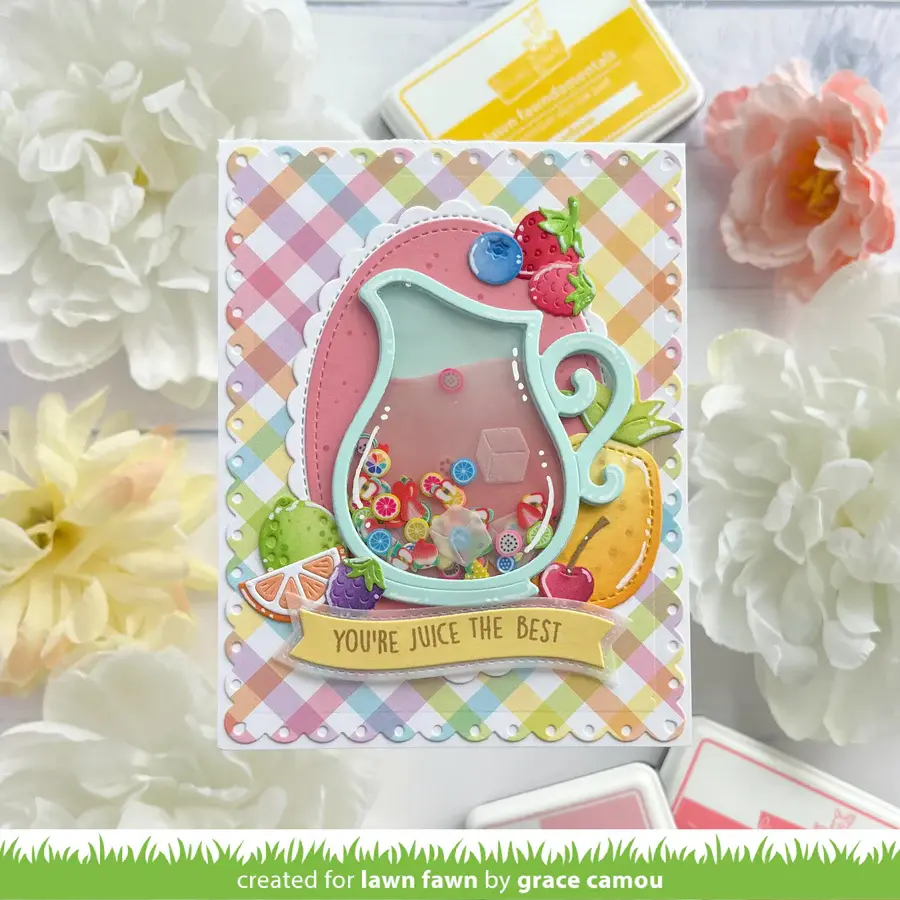 LAWN FAWN LAWN FAWN GIDDY FOR GINGHAM AMBROSIA SALAD 12x12 CARDSTOCK