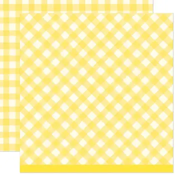 LAWN FAWN LAWN FAWN GIDDY FOR GINGHAM PICNIC BASKET 12x12 CARDSTOCK