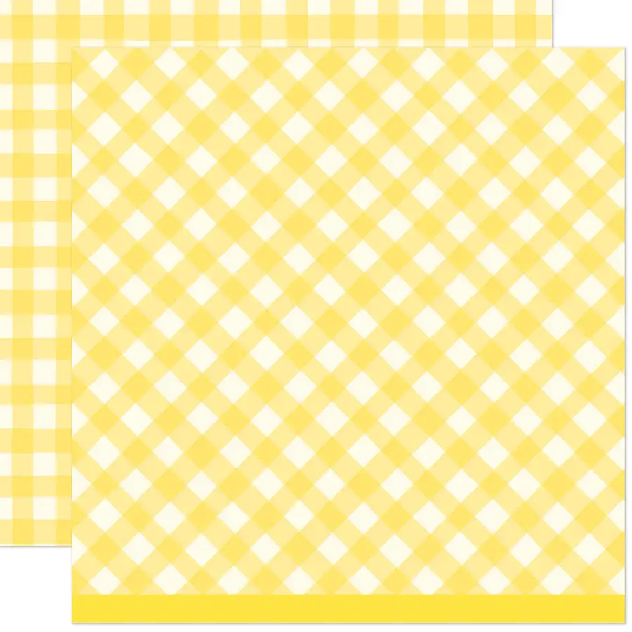 LAWN FAWN LAWN FAWN GIDDY FOR GINGHAM PICNIC BASKET 12x12 CARDSTOCK