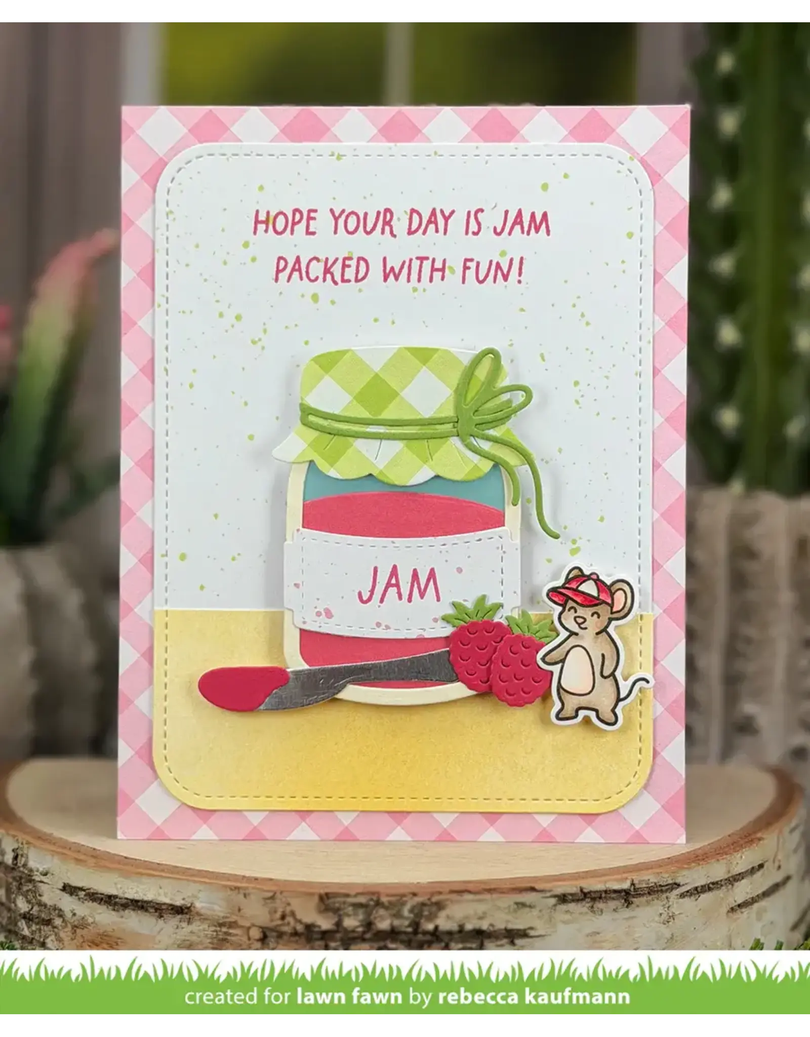 LAWN FAWN LAWN FAWN GIDDY FOR GINGHAM PICNIC BLANKET 12x12 CARDSTOCK