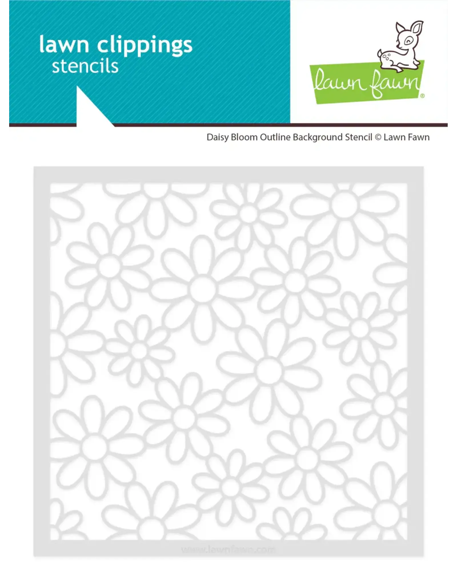 LAWN FAWN LAWN FAWN DAISY BLOOM OUTLINE 6x6 BACKGROUND STENCIL
