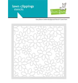 LAWN FAWN LAWN FAWN DAISY BLOOM OUTLINE 6x6 BACKGROUND STENCIL