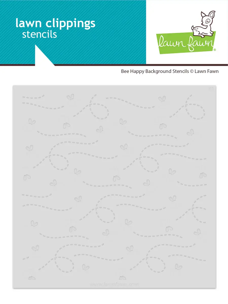 LAWN FAWN LAWN FAWN BEE HAPPY 6x6 BACKGROUND STENCIL SET 4/PK