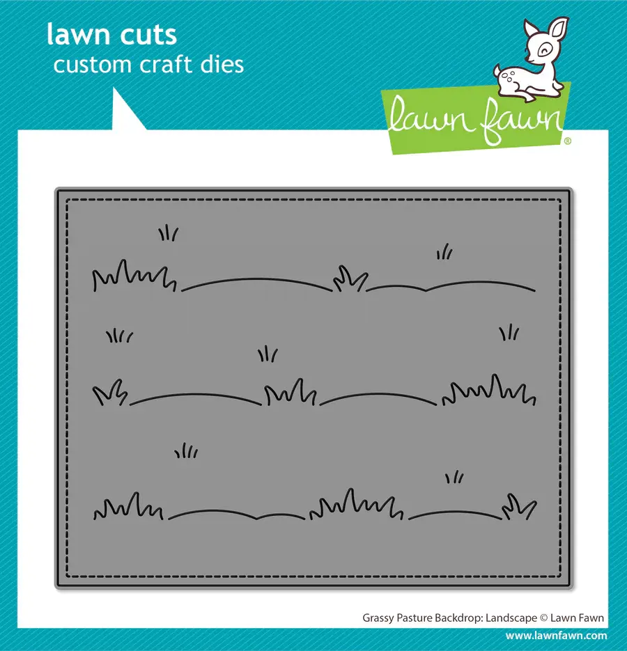LAWN FAWN LAWN FAWN GRASSY PASTURE BACKDROP: LANDSCAPE DIE SET