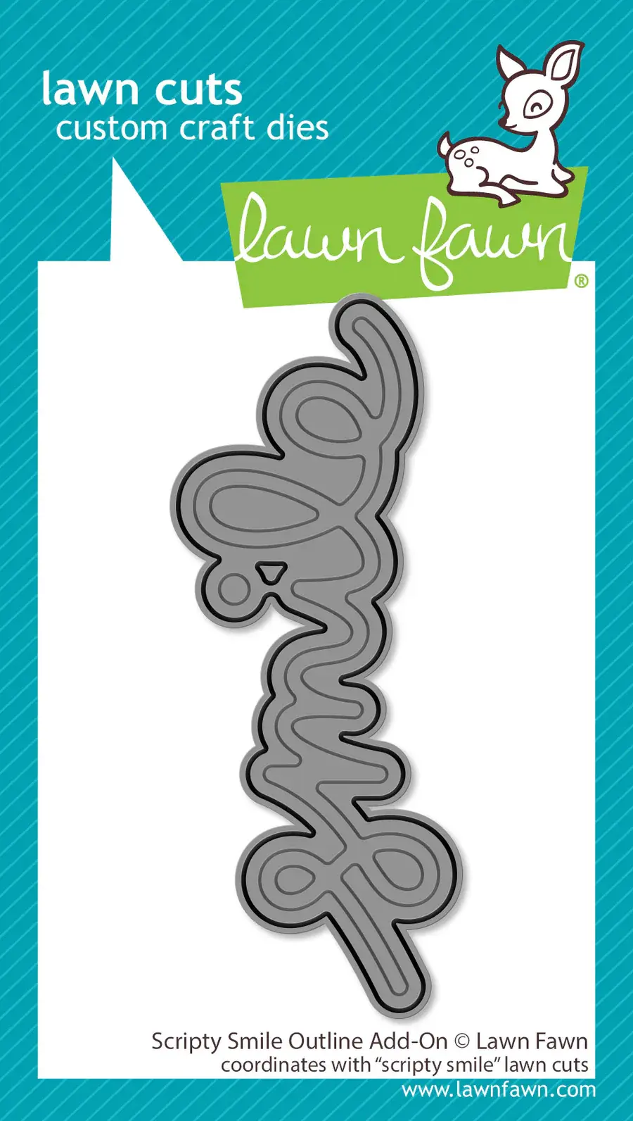 LAWN FAWN LAWN FAWN SCRIPTY SMILE OUTLINE ADD-ON DIE